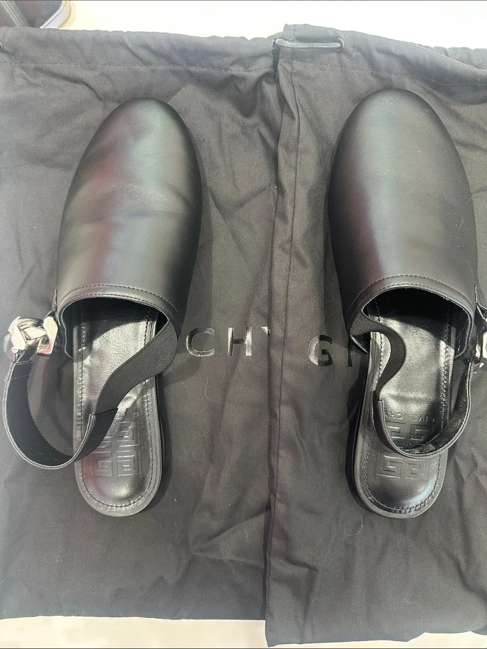 Givenchy Black Leather Slip-On Loafer with Silver Hardware
